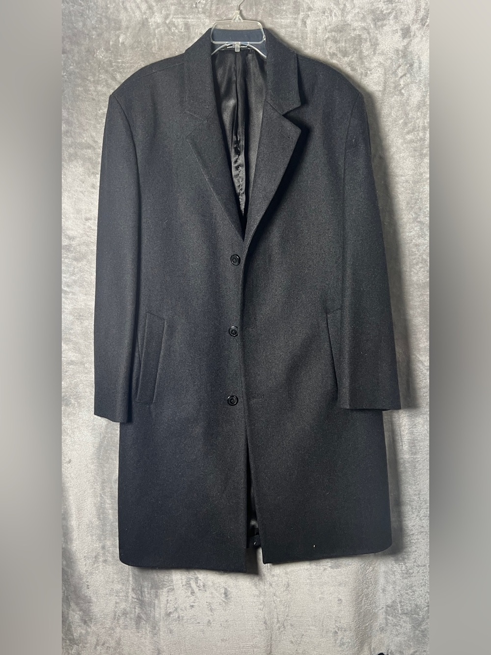 London Fog Men's Black Pea Coat - Classic Single-Breasted